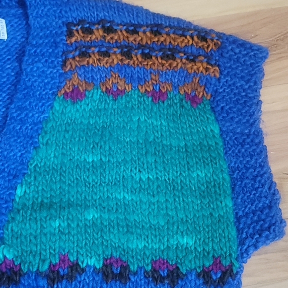 Vintage 80s Cap Sleeve Sweater Vest M-L - Picture 5 of 8